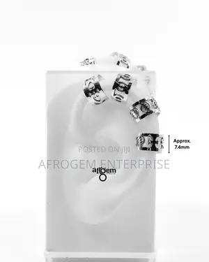 A Pair of Stylish Silver-Tone Adinkra Ear Cuff (Earrings)
