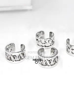 A Pair of Stylish Silver-Tone Adinkra Ear Cuff (Earrings)