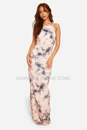 Rope Detail Ruched Bum Tie Dye Maxi Dress