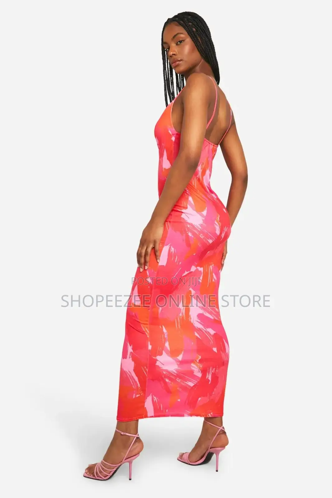 Petite Abstract Cowl Maxi Dress
