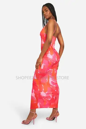 Petite Abstract Cowl Maxi Dress