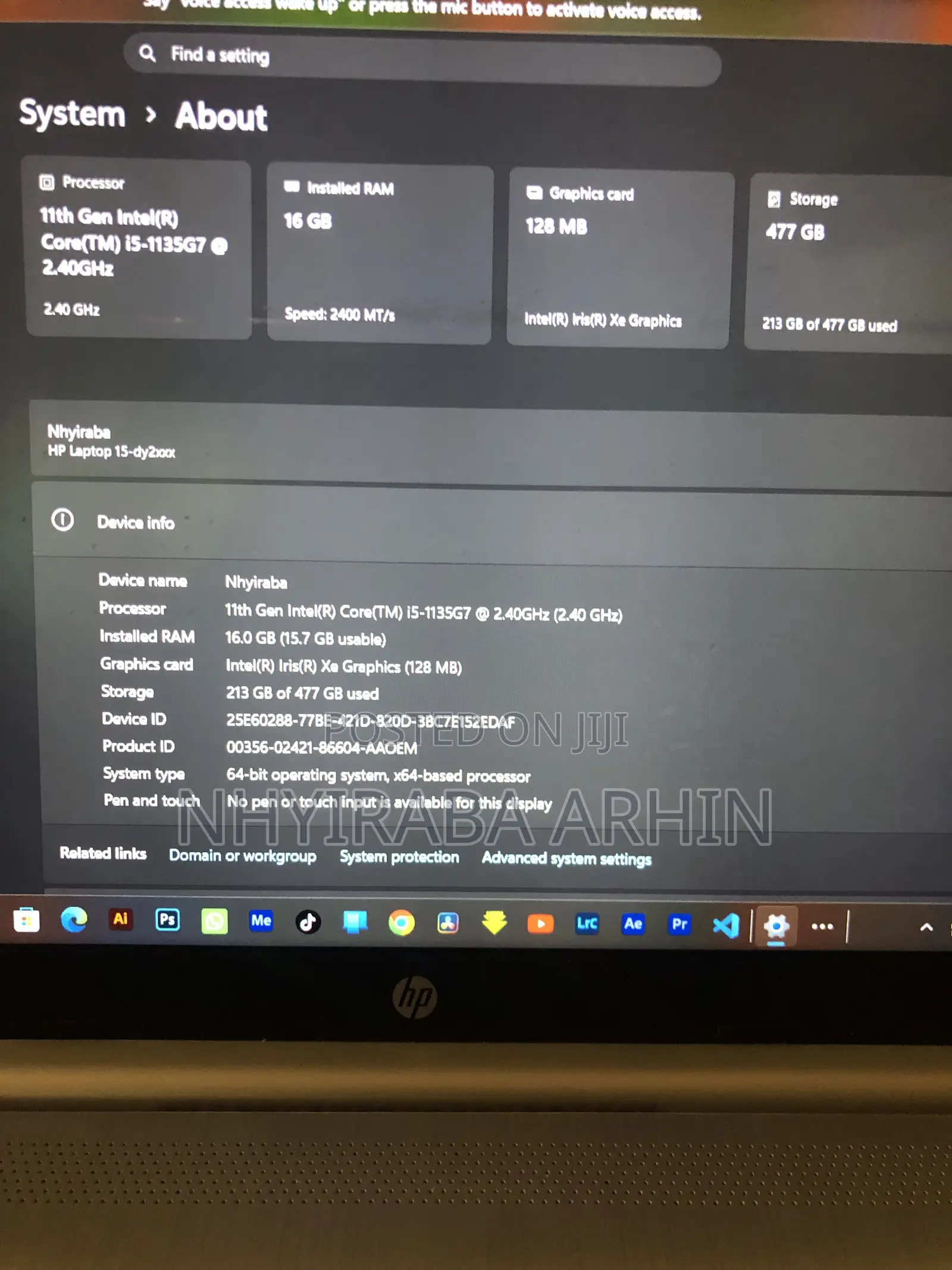 Laptop HP 15 16GB Intel Core i5 HDD+SSD 500GB