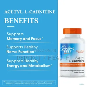 Acetyl-L-Carnitine, Brain, Memory, Nerve Repair, 120 Veggie Caps