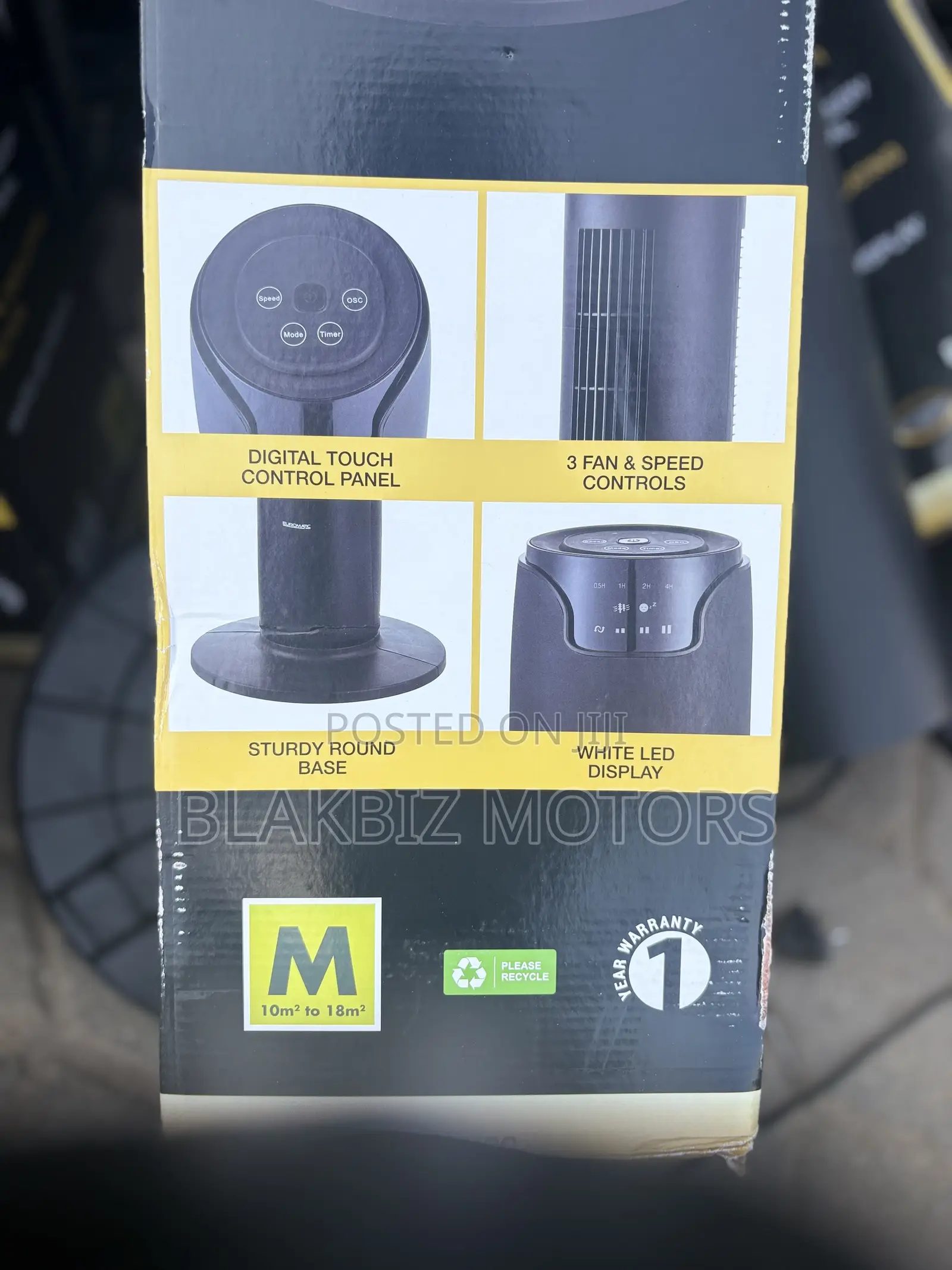 Euromatic 116 Cm Tower Fan