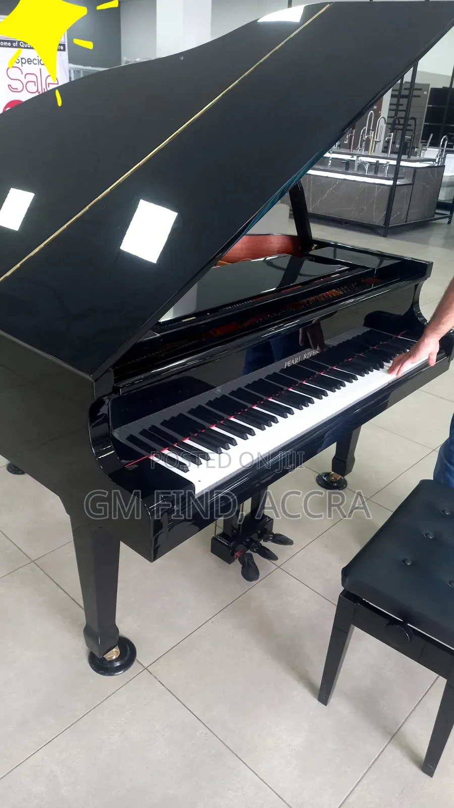 Beautiful White Acoustic Grand Piano