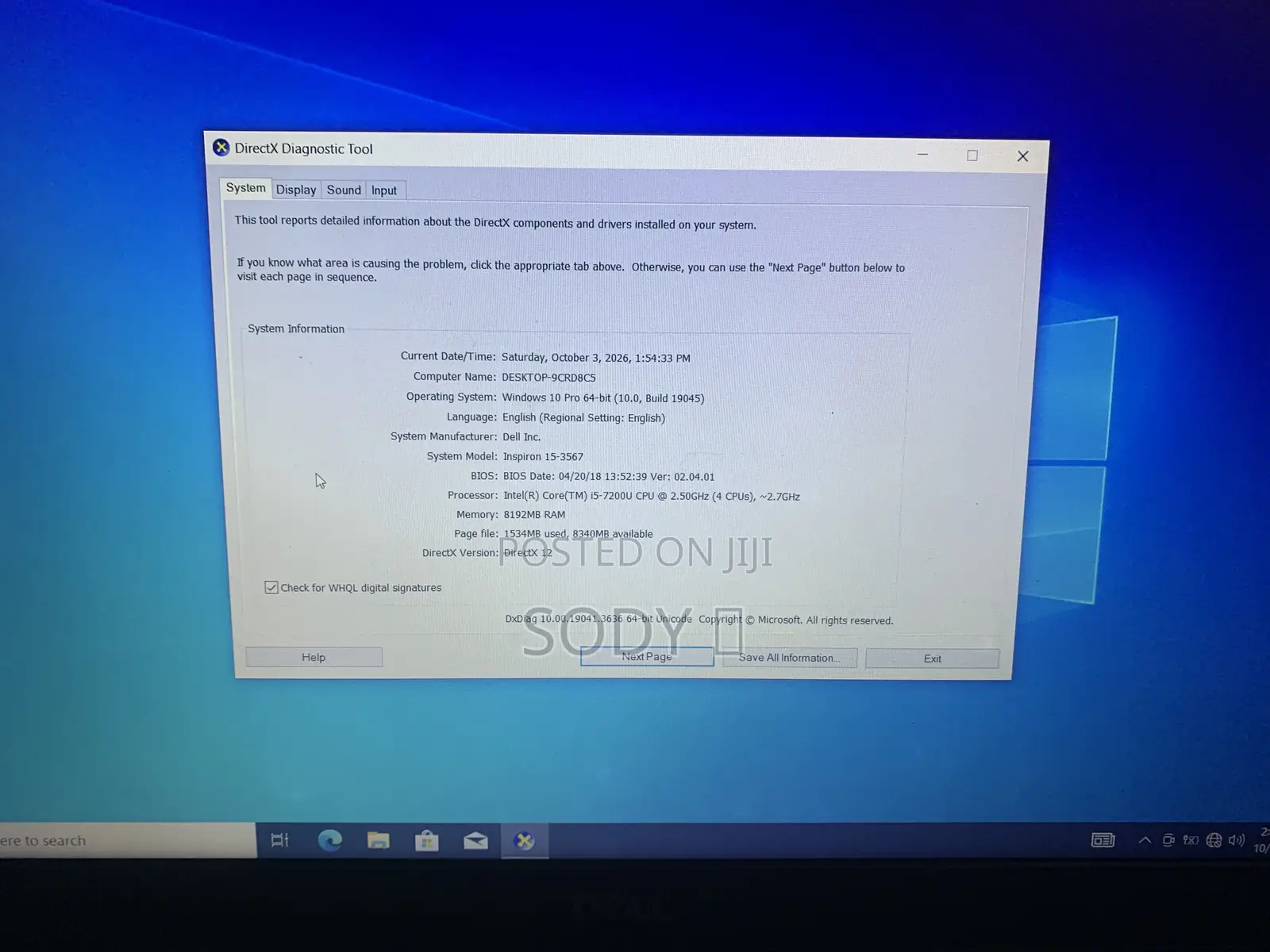 Laptop Dell Inspiron 15 3567 12GB Intel Core i5 HDD 1T