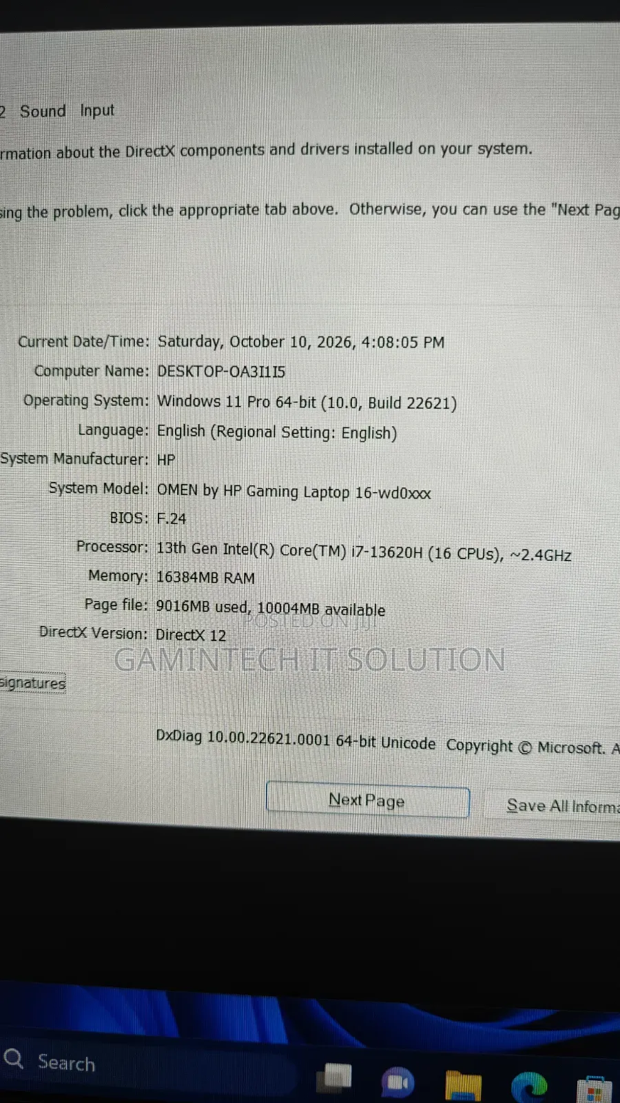 Laptop HP Omen 16 16GB Intel Core i7 SSD 1T