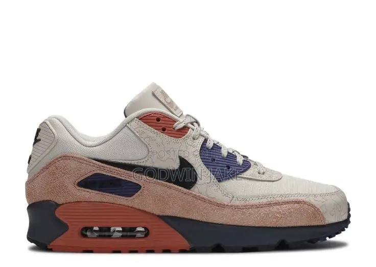 Nike Air Max 90 Premium Sneakers – Cream, Peach & Navy Blue