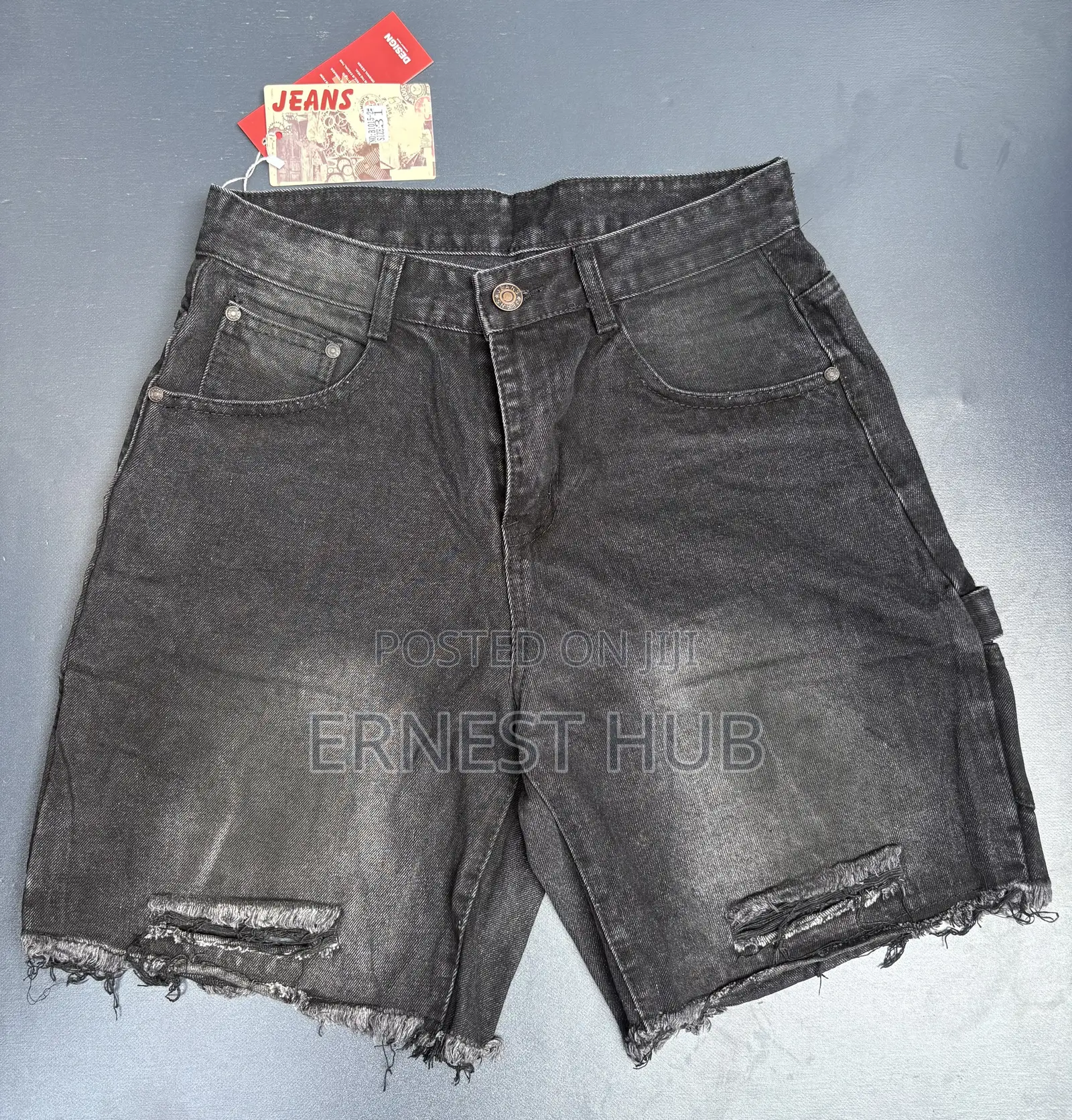 Solid Jeans Shorts