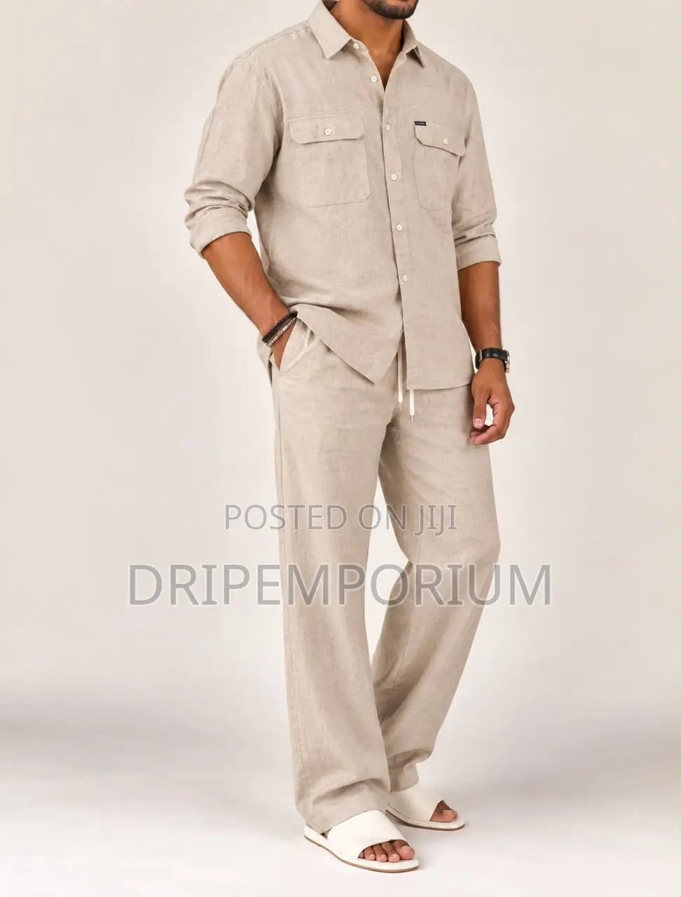 Light Taupe Linen Set