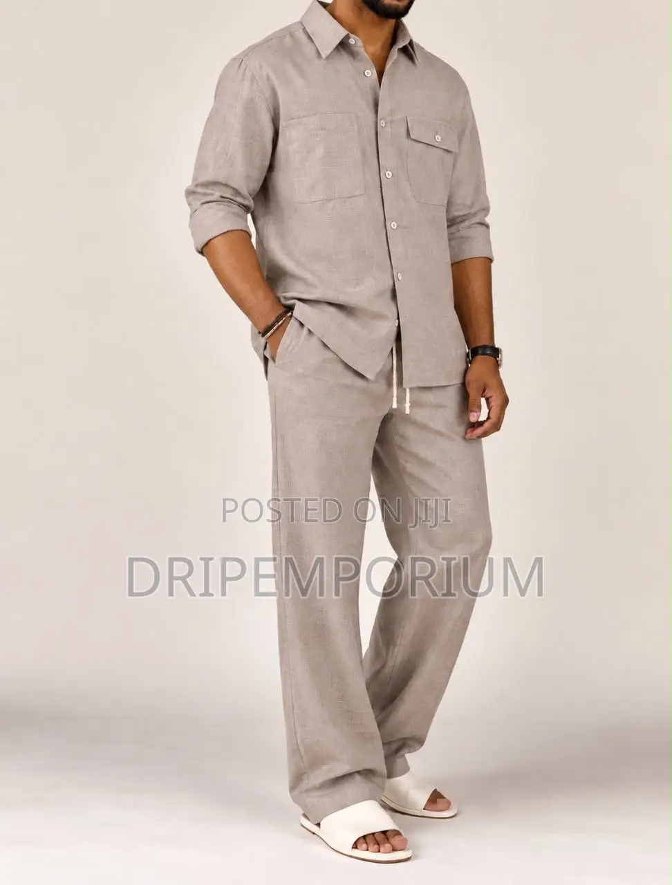 Light Taupe Linen Set
