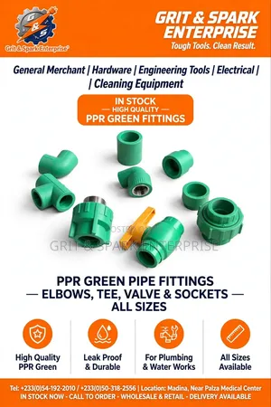 PPR Green Pipe Fittings(1st Grade Tee Elbow Valves. (Wholse Available)