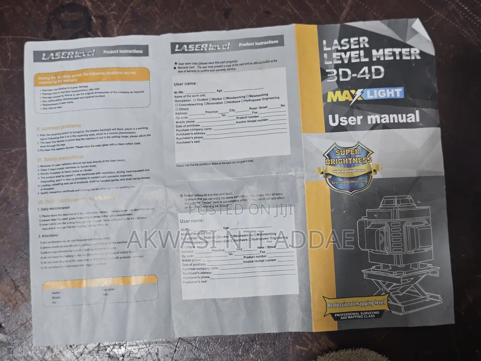 Max Light Laser Level Meter3D-4d