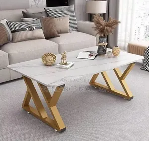 White and Gold Center Table