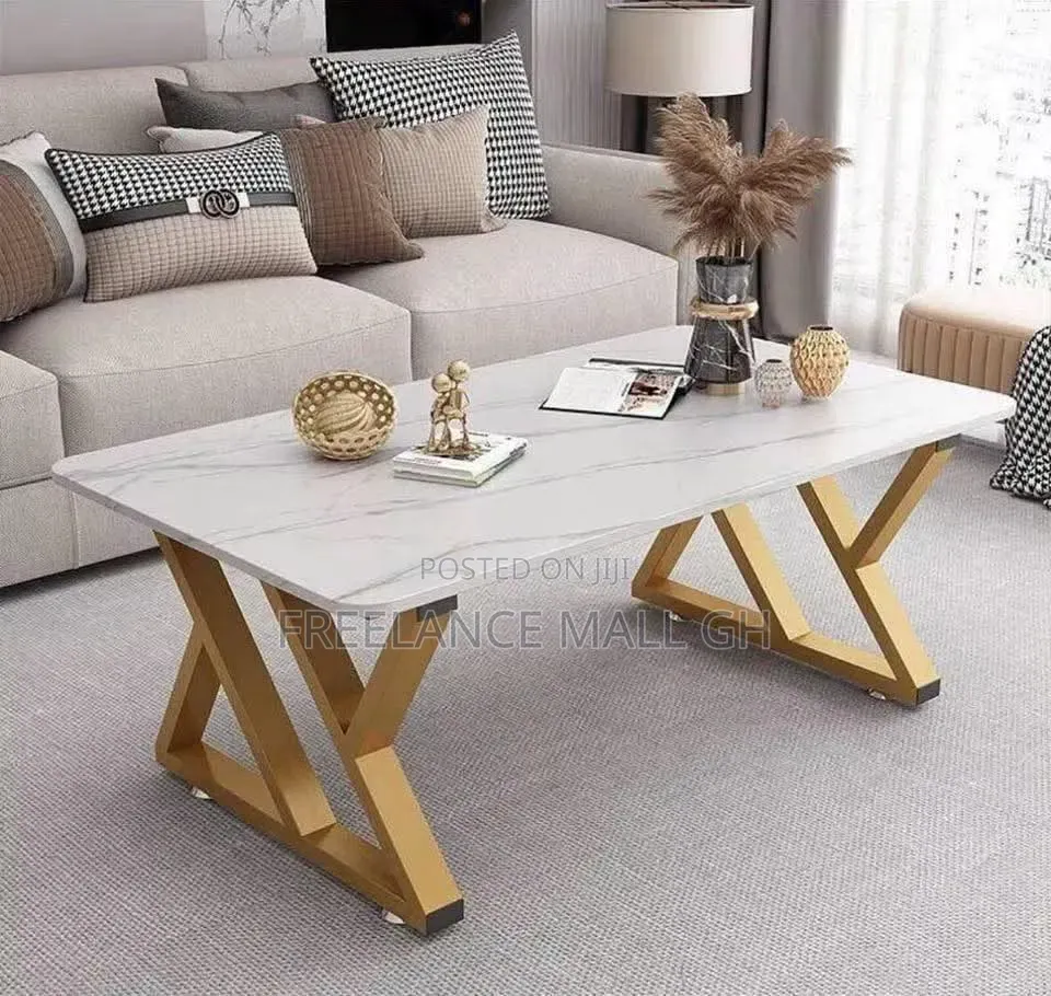 White and Gold Center Table
