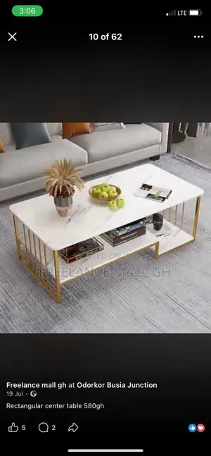 White and Gold Center Table