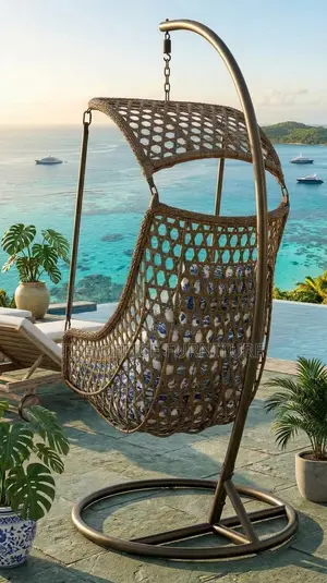 Brown Wicker Hanging Swing Chair