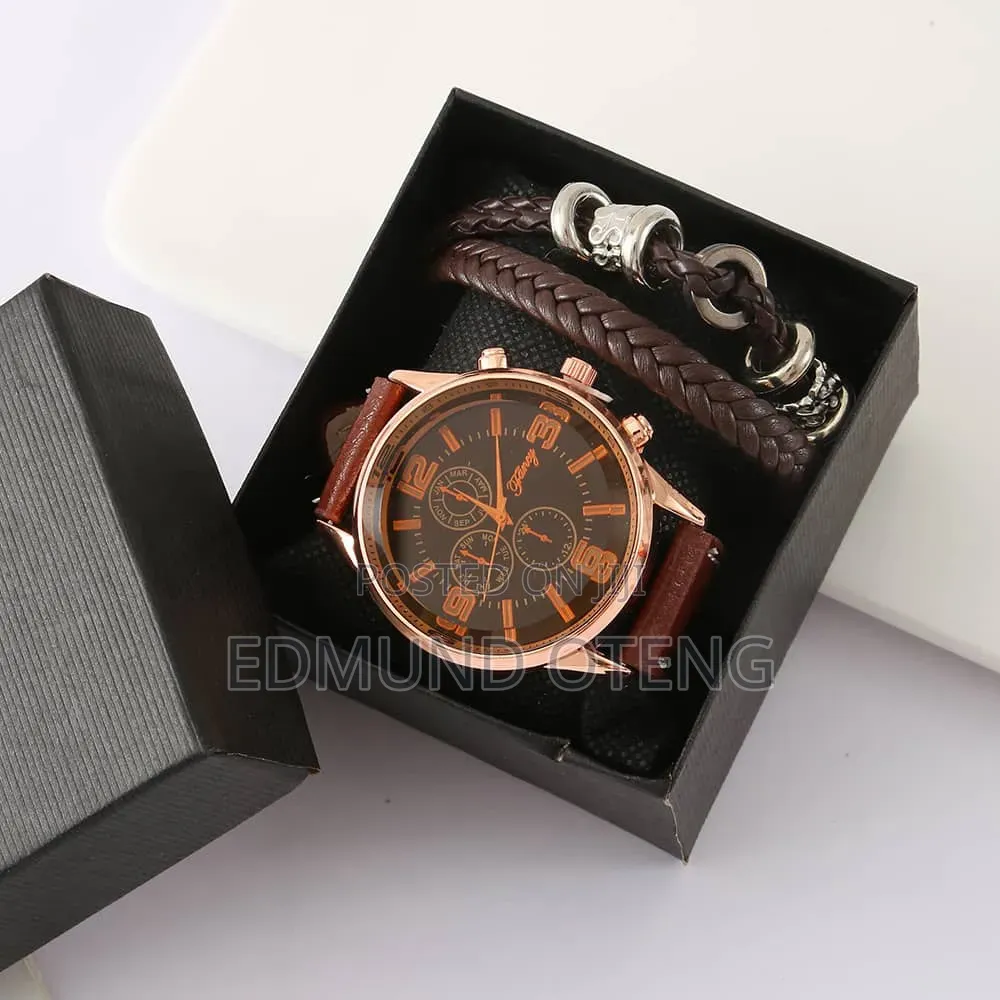 Men's Luxury Watch & Bracelet Gift Set