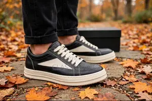 Rick Owen Low Leather Black and White