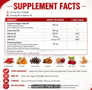 Cayenne Pepper 12-in-1 Botanical Softgels, 240 Softgels, 3000Mg