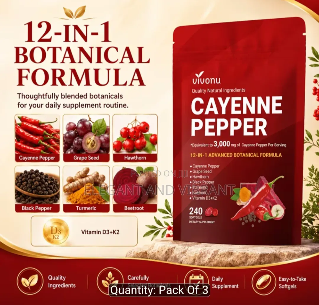 Cayenne Pepper 12-in-1 Botanical Softgels, 240 Softgels, 3000Mg