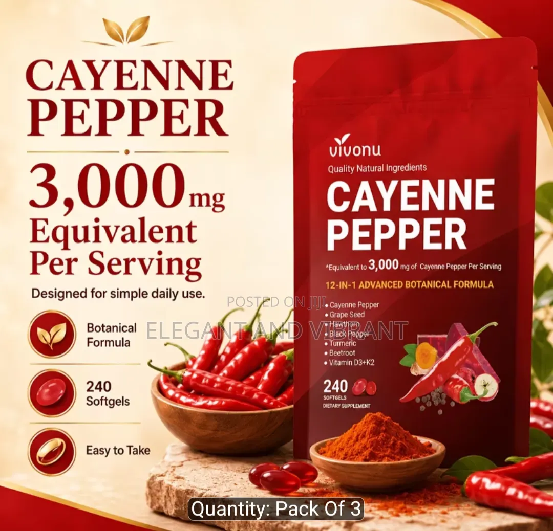 Cayenne Pepper 12-in-1 Botanical Softgels, 240 Softgels, 3000Mg
