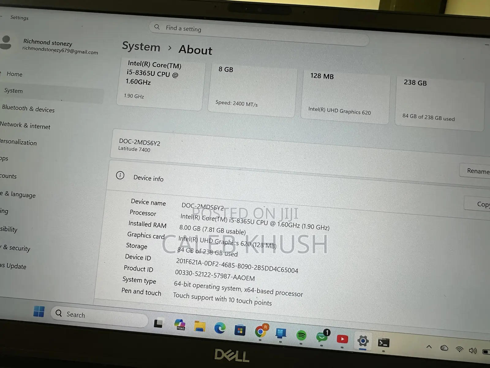 Laptop Dell Latitude 7400 8GB Intel Core i5 SSD 256GB