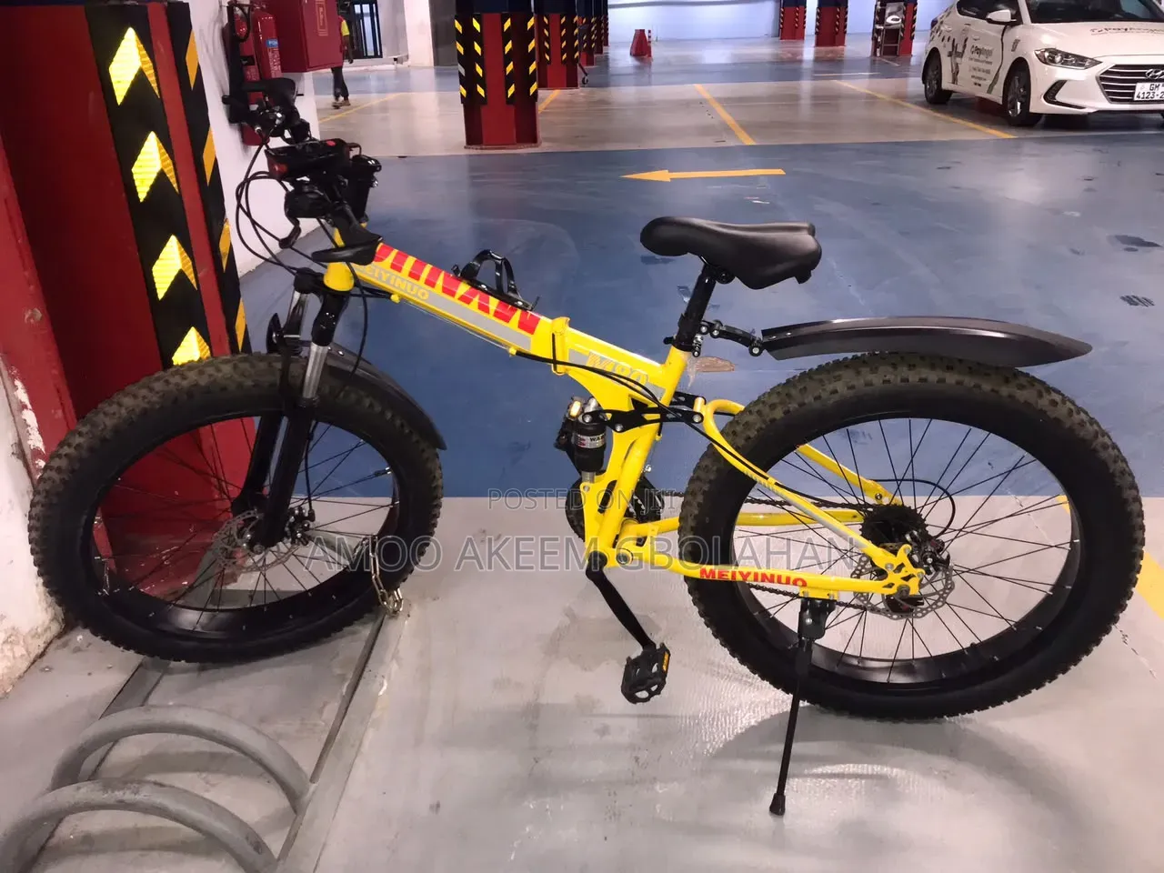 MEIYINUO M80 Fat-Tire Mountain Bicycle – Like New, Yellow & Black
