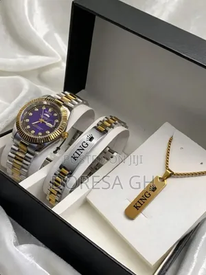 Customised Jewellery Set for Him – Watch, Bracelet & Necklace