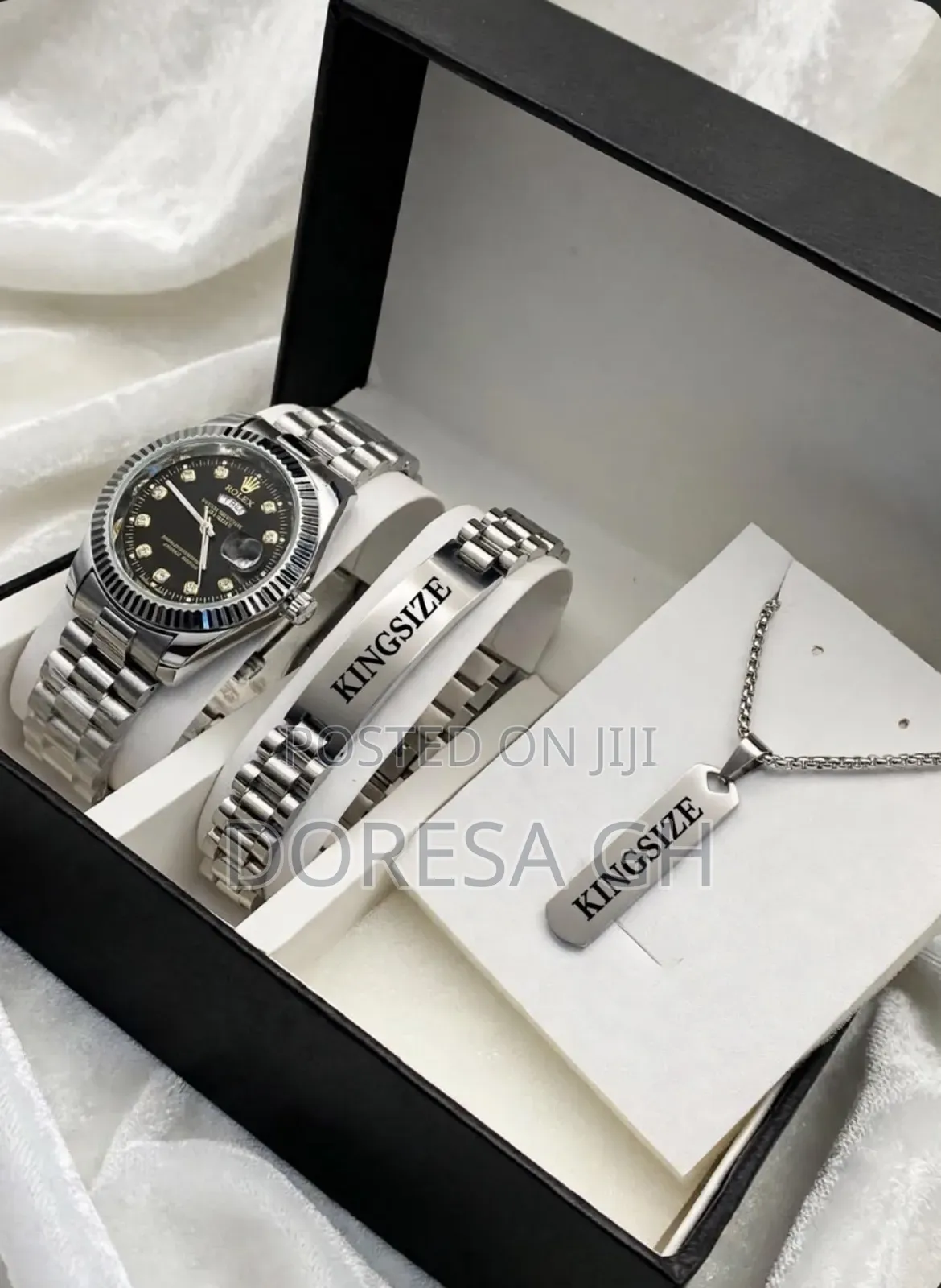 Customised Jewellery Set for Him – Watch, Bracelet & Necklace