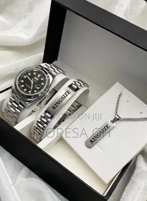 Customised Jewellery Set for Him – Watch, Bracelet & Necklace