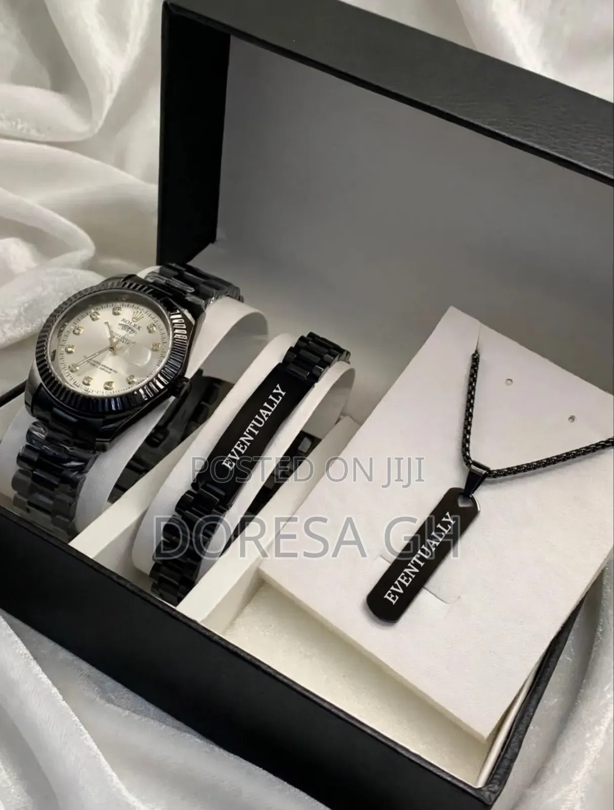 Customised Jewellery Set for Him – Watch, Bracelet & Necklace