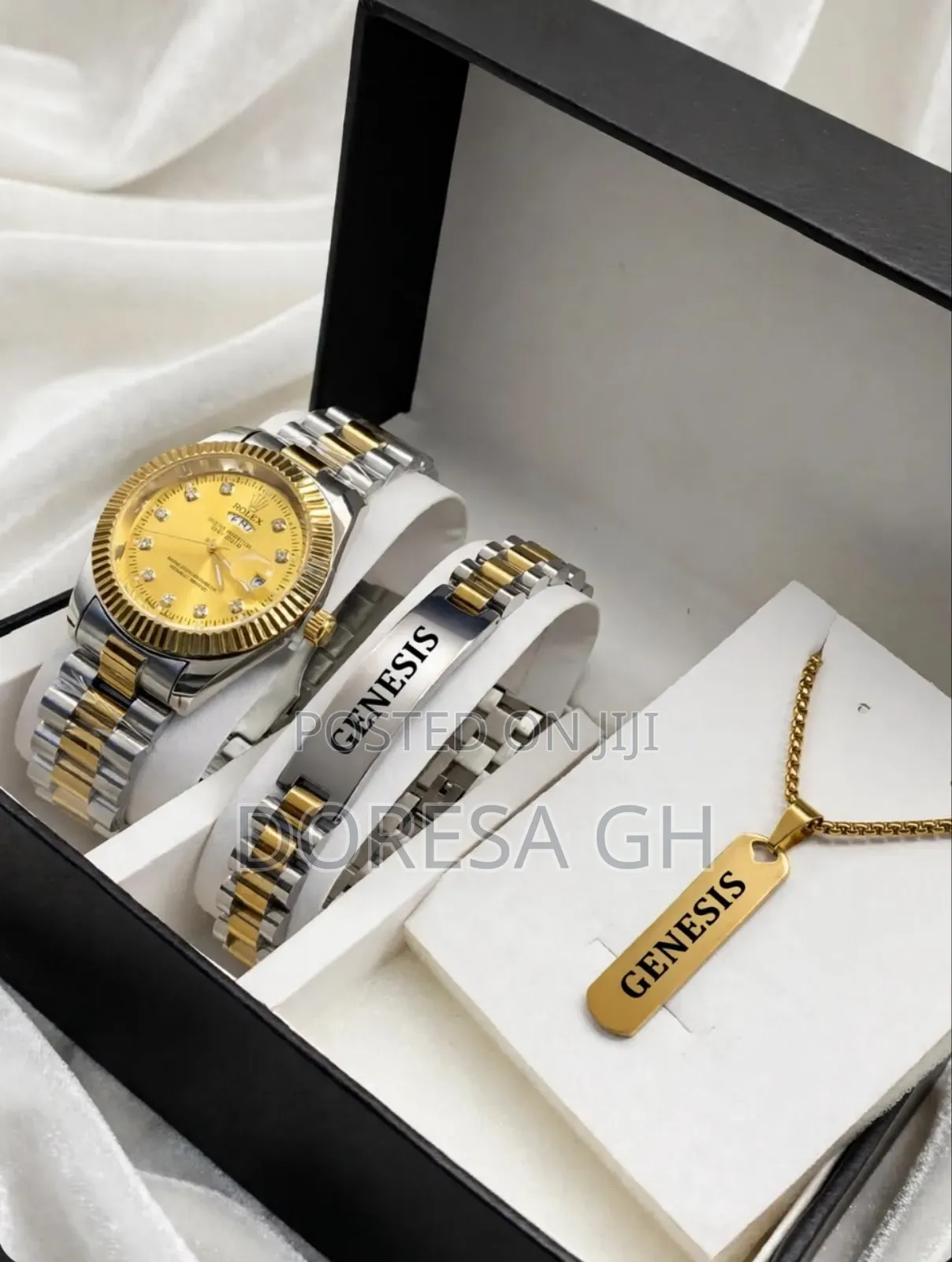 Customised Jewellery Set for Him – Watch, Bracelet & Necklace