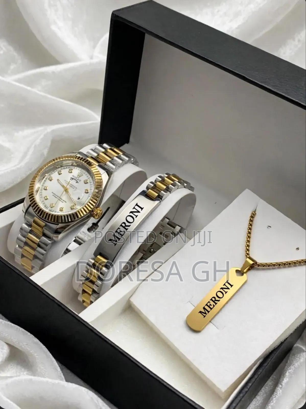 Customised Jewellery Set for Him – Watch, Bracelet & Necklace
