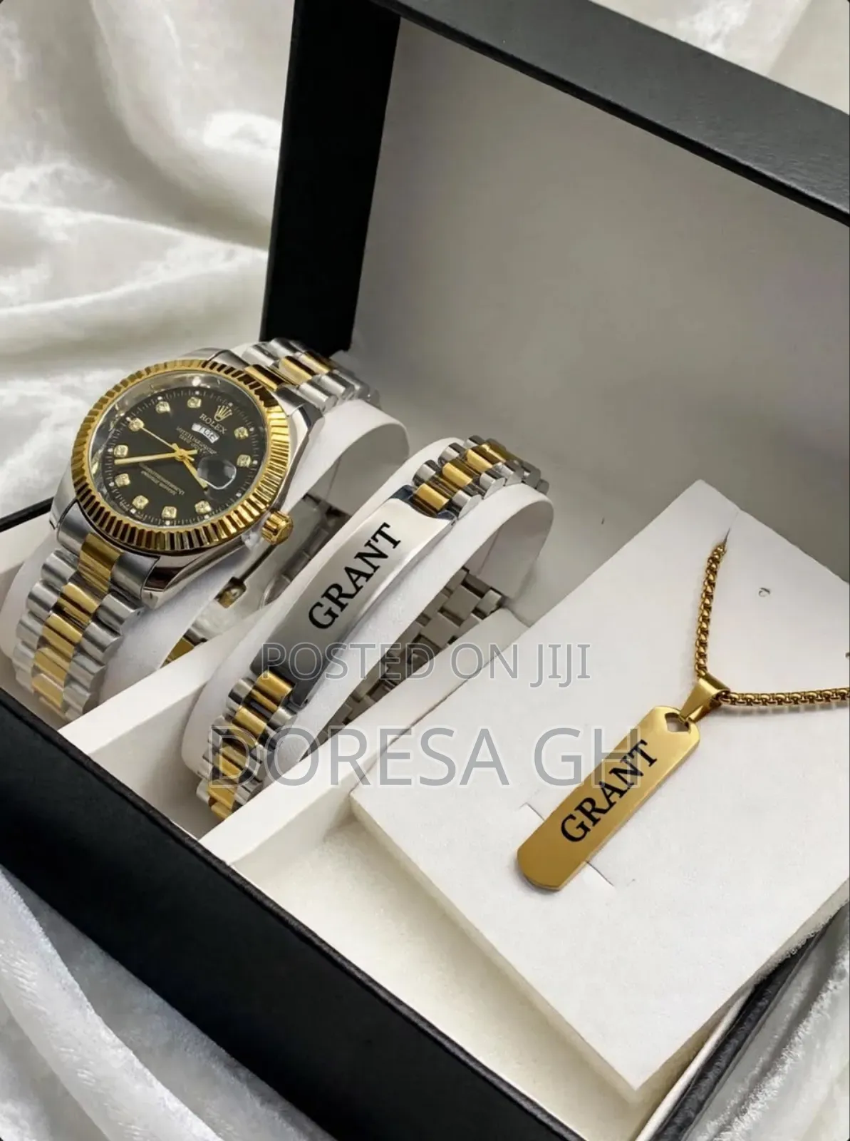 Customised Jewellery Set for Him – Watch, Bracelet & Necklace