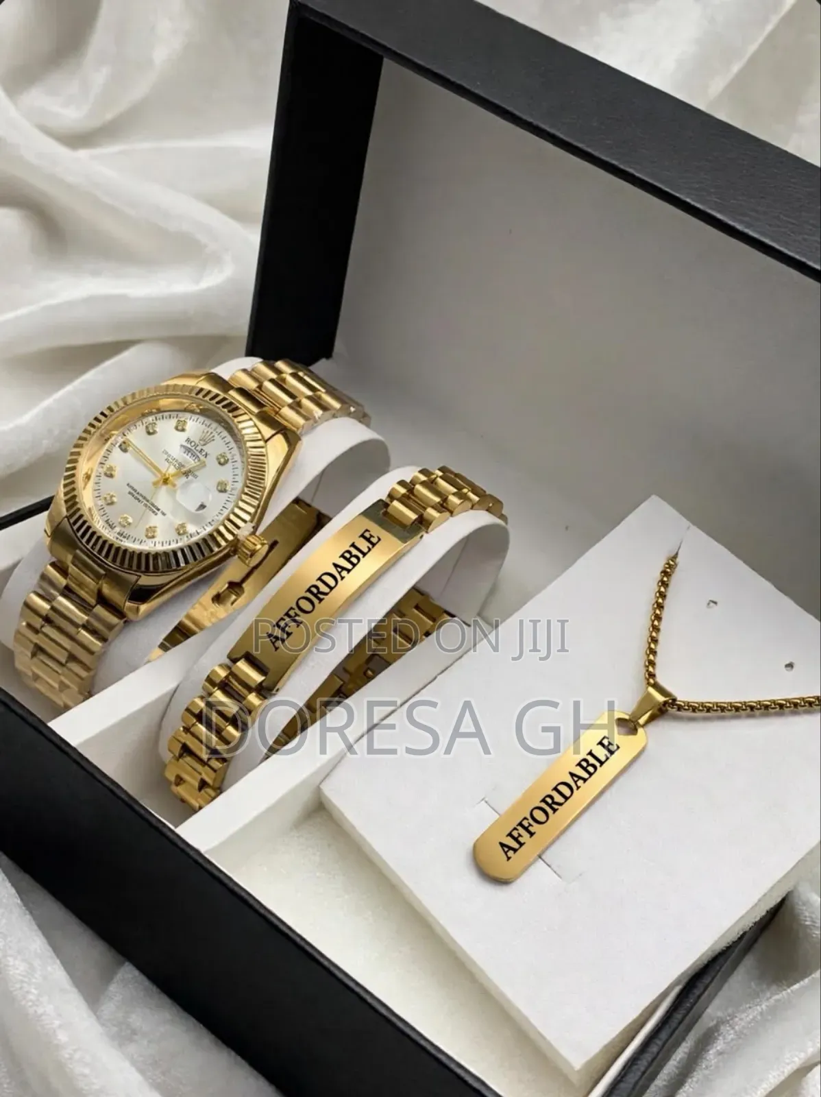Customised Jewellery Set for Him – Watch, Bracelet & Necklace