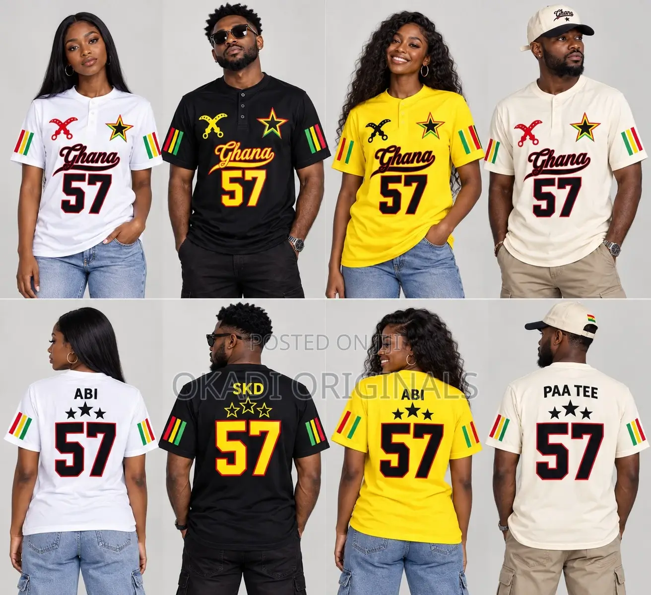 Ghana 57 Heritage Jersey T-Shirts – Unisex, 4 Colours