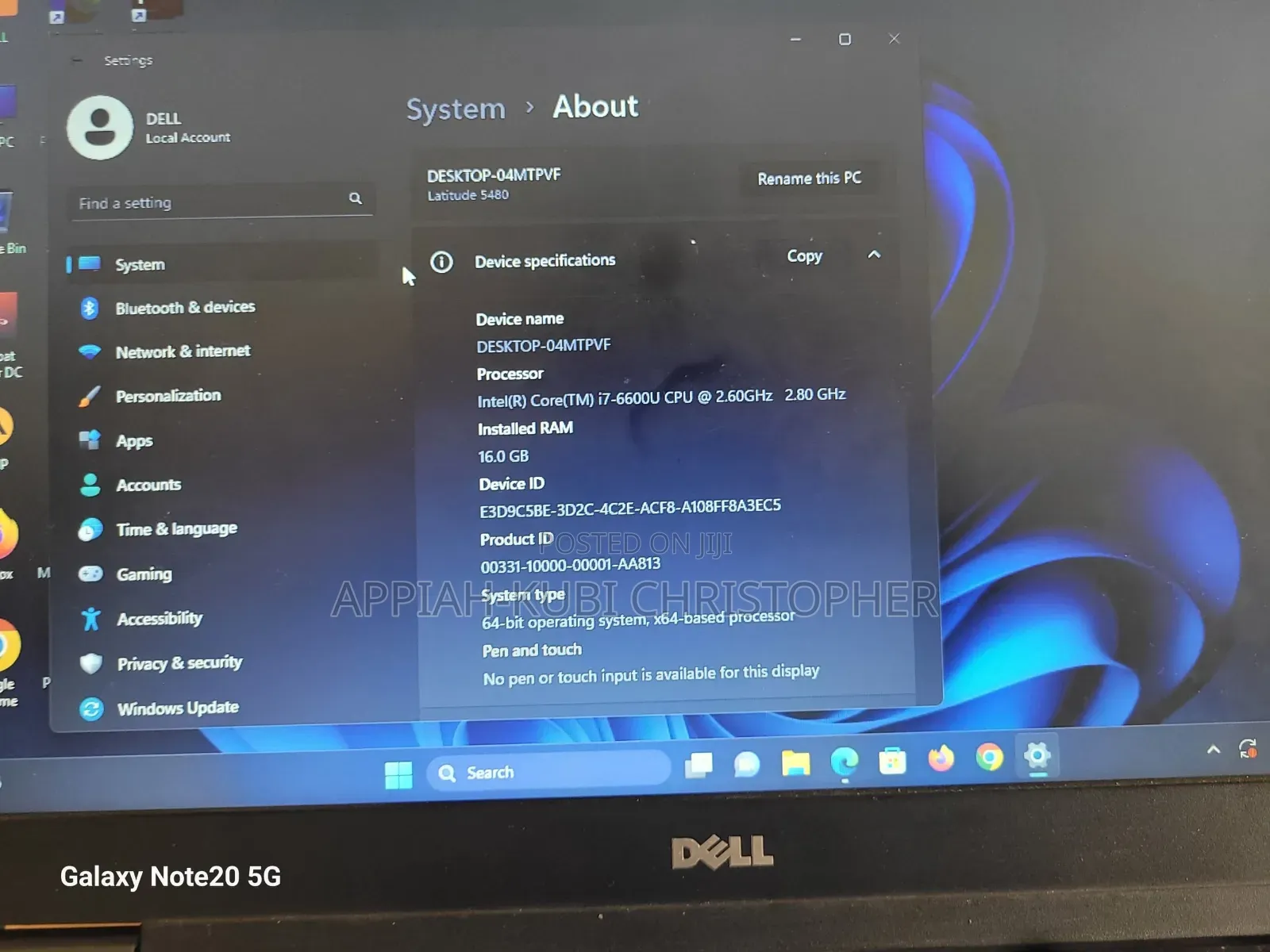 Laptop Dell Latitude 5480 16GB Intel Core i7 SSD 256GB