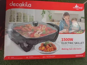 Decakila Non-Stick Electric Skillet With Glass Li