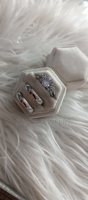 Titanium Silver Couple Ring Set
