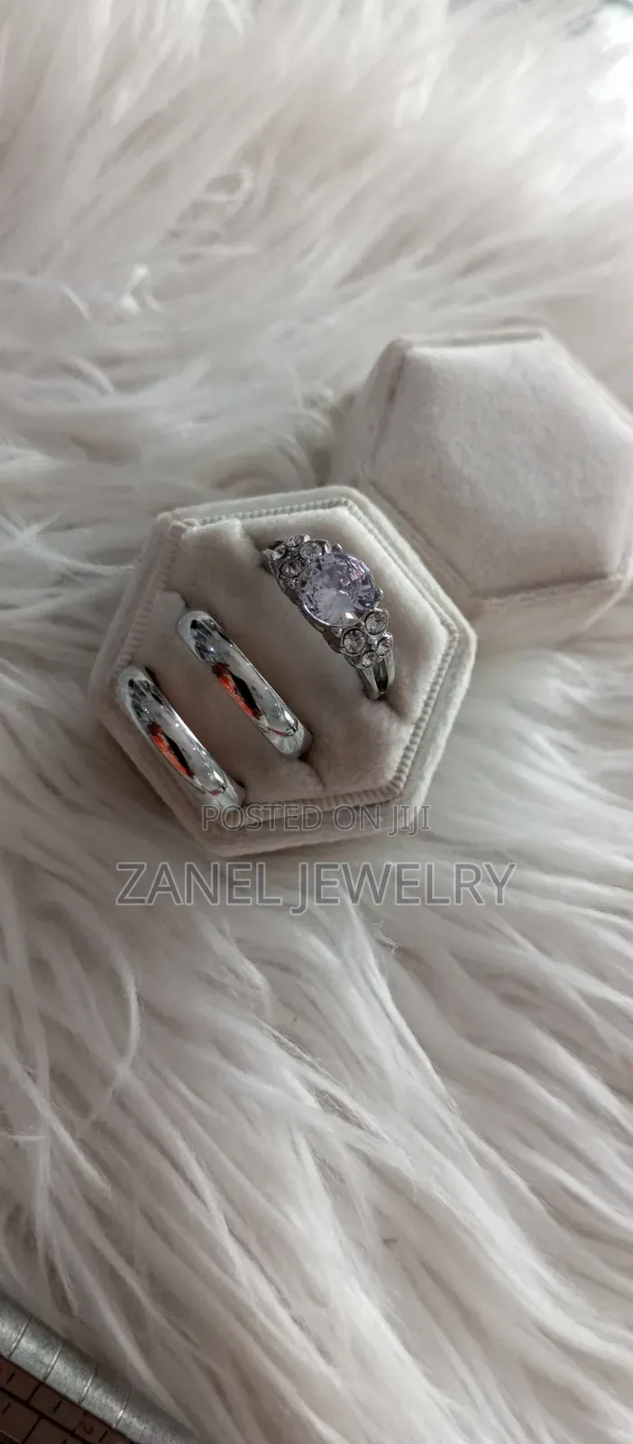 Titanium Silver Couple Ring Set