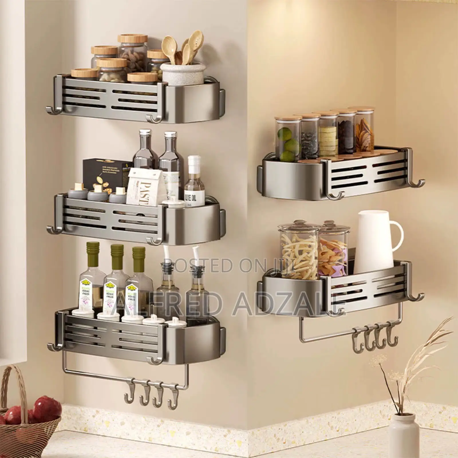 3-Tier Carbon Steel Bathroom Storage Rack