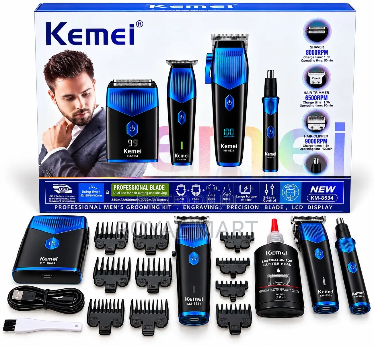 Kemei KM-8534 Professional Men’s Grooming Kit
