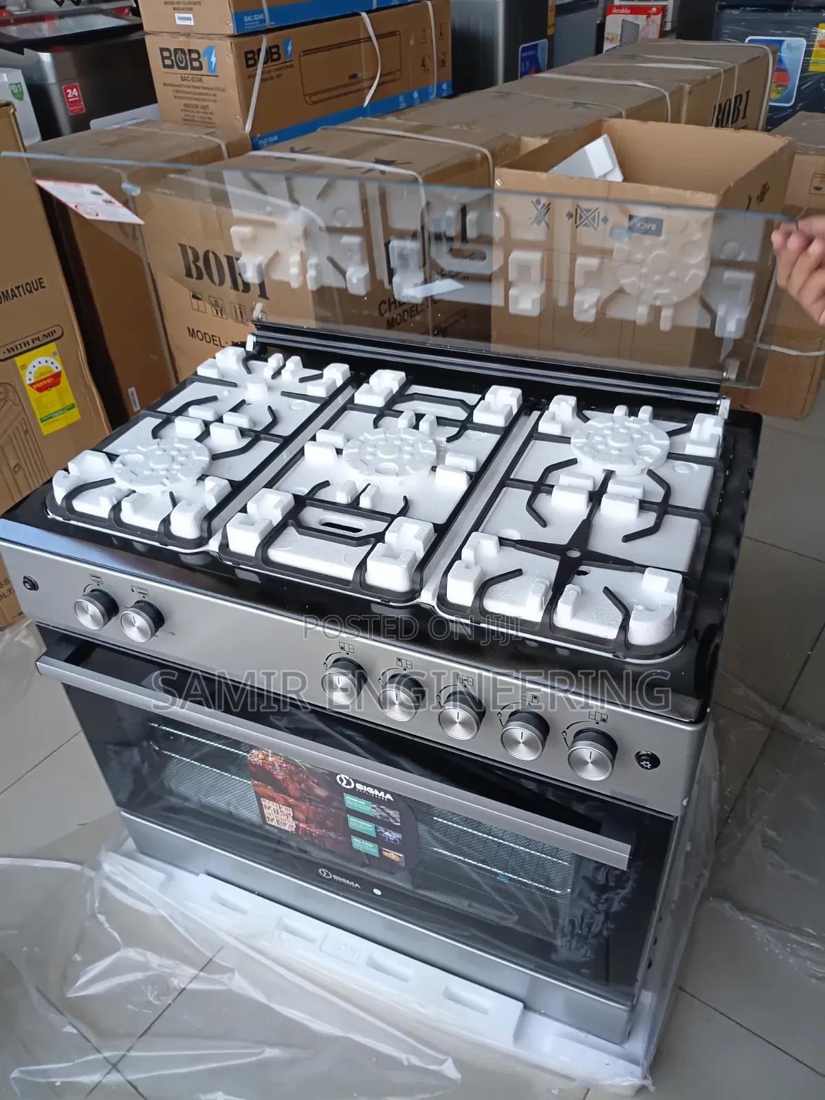 Sigma SGC-F9060G-S 5-Burner Gas Cooker Oven & Grill (90x60cm, Silver)