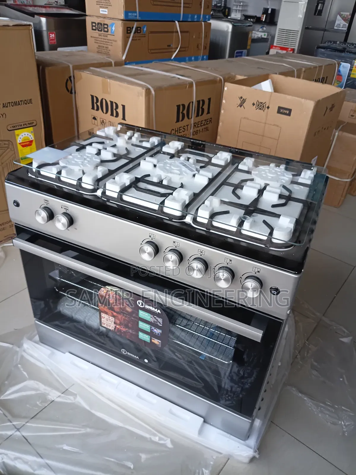 Sigma Pro-Cook SGC-F9060G-S: 5-Burner Gas Range & Turbo Grill