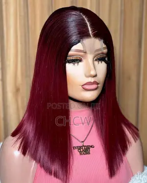 New Beauty Sleek Burgundy Wig With a Kim K Closure