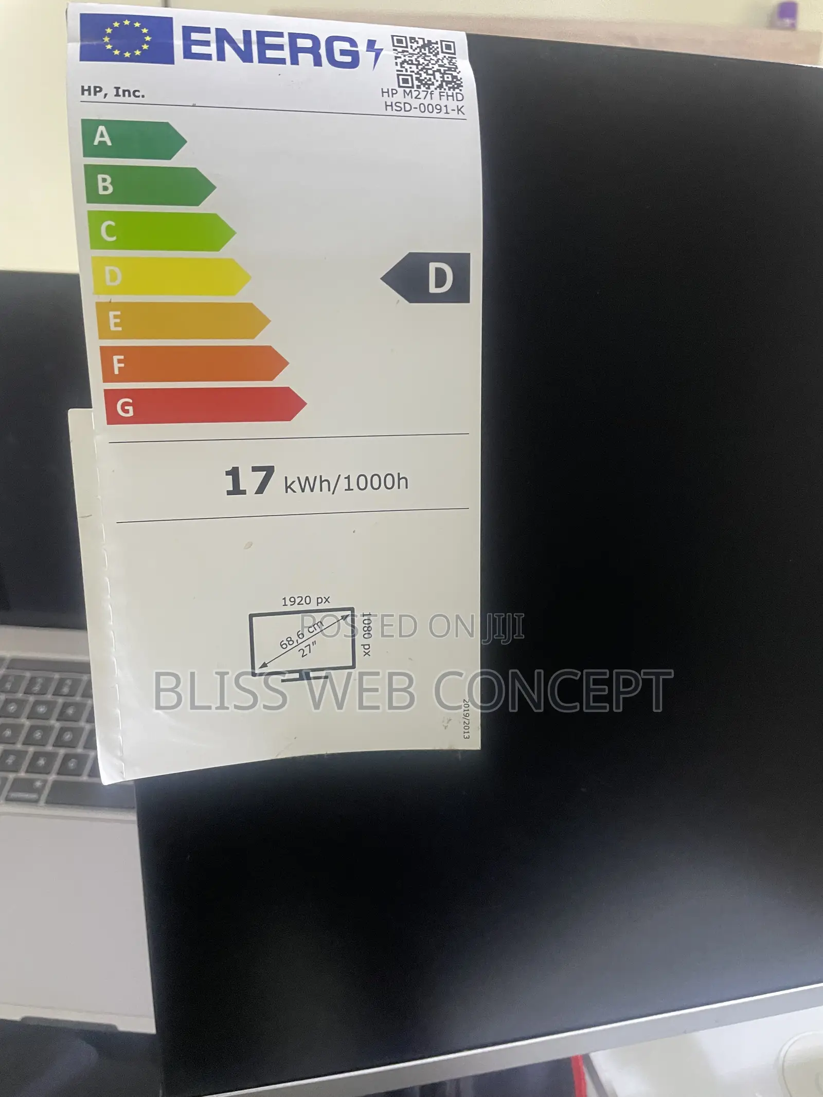27inch Ultra Slim 1080P Full HD HP Monitor (M27f) in Mint Condition