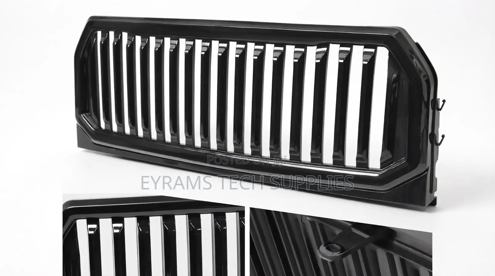 Glossy Black Badgeless Vertical Fence Front Grille
