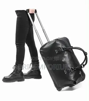 Leather Trolley Duffle Bag