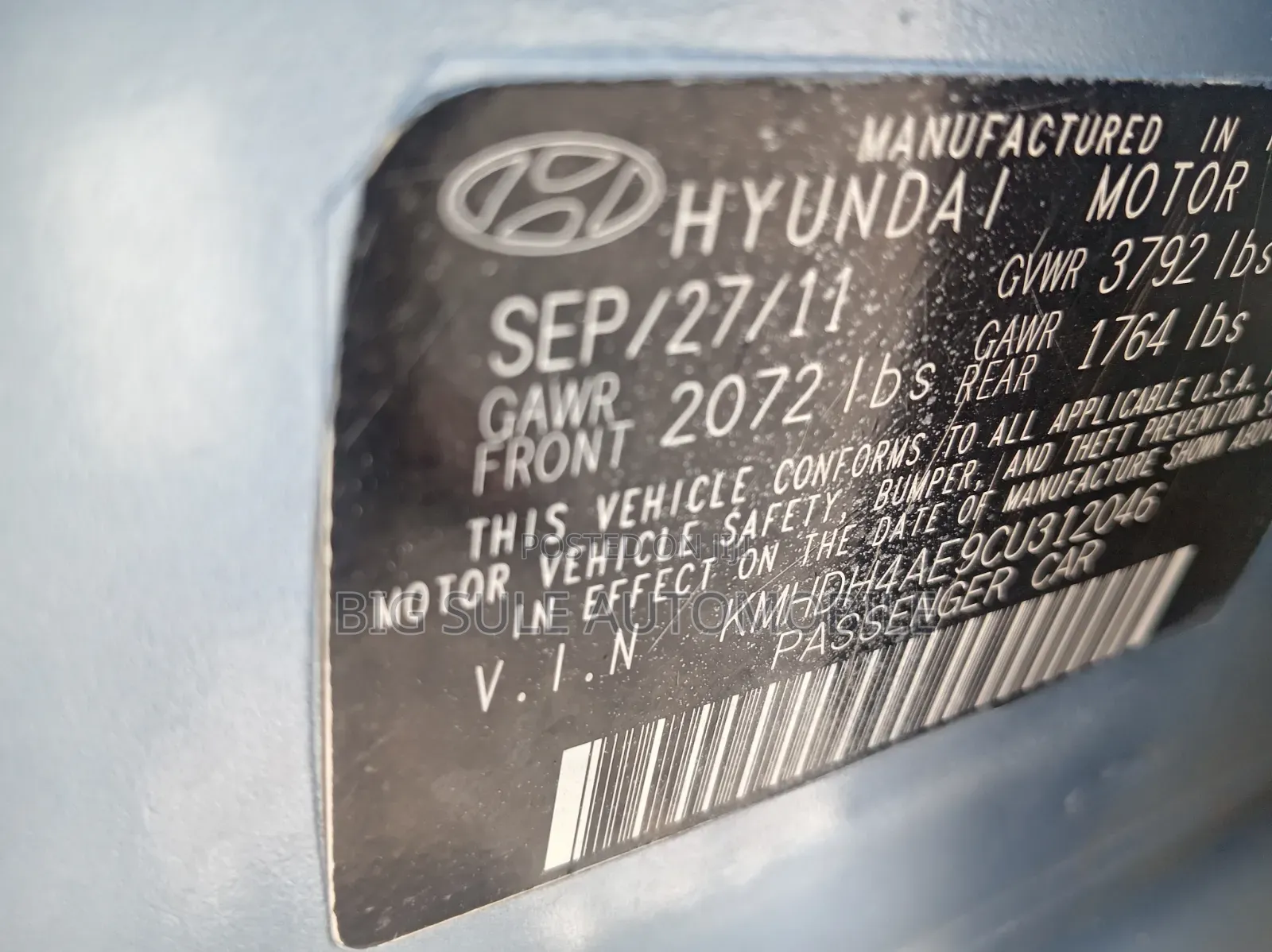Hyundai Elantra 2012 Blue